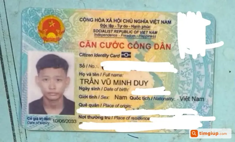 Rơi Ví Đen Kèm CCCD Tên Trần Vũ Minh Duy Ở Sài Gòn
