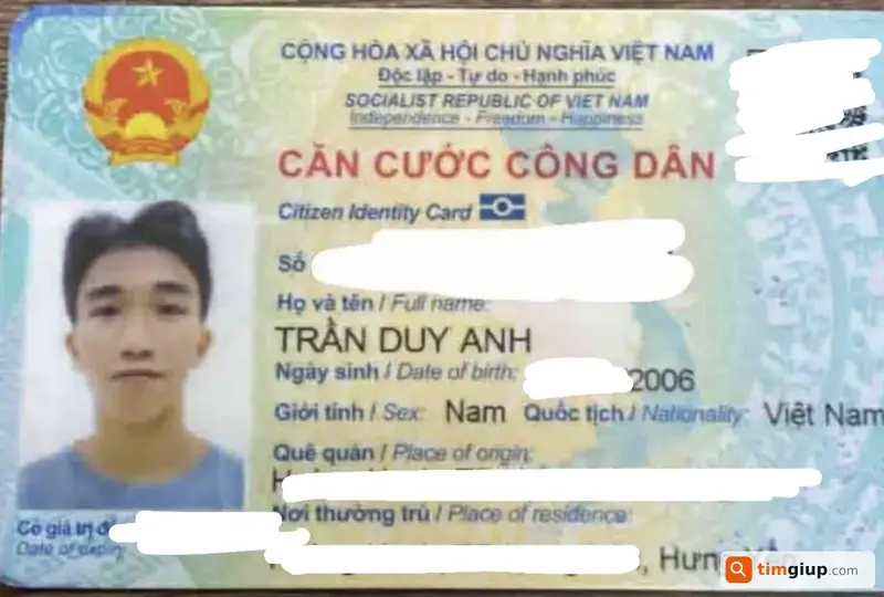 Tìm ví đánh rơi chứa giấy tờ tên Trần Duy Anh (2006) tại Hà Nội