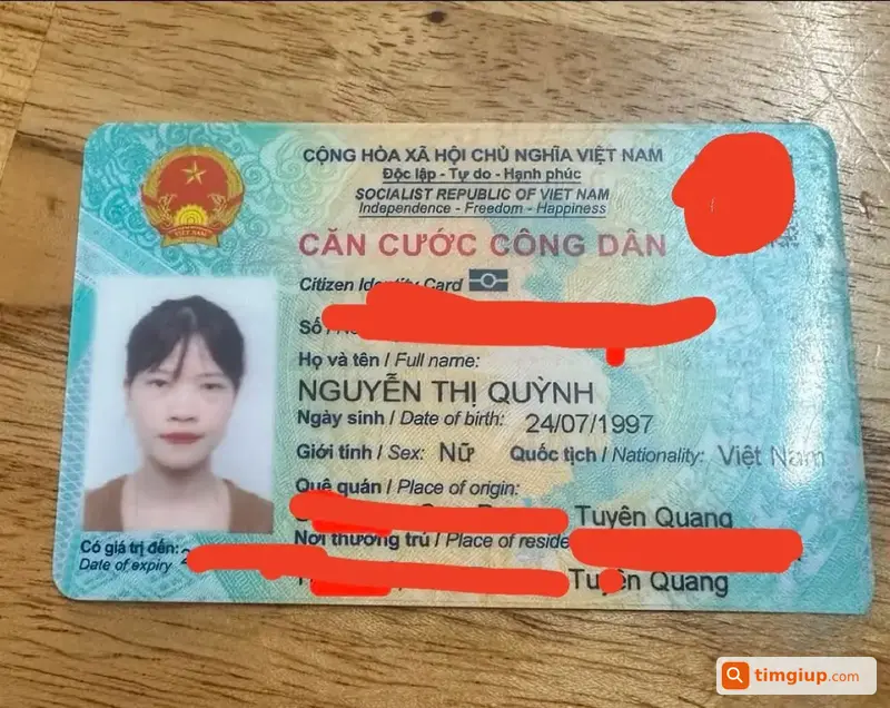 Tìm CCCD Tên Nguyễn Thị Quỳnh Rơi Từ Phúc Yên Đến Cầu Diễn