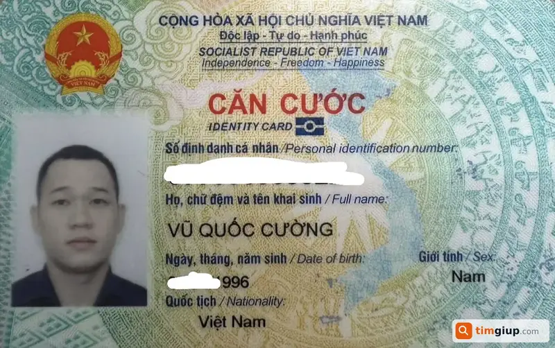 Tìm ví chứa giấy tờ tùy thân tên Vũ Quốc Cường (1996) tại TP. Hồ Chí Minh