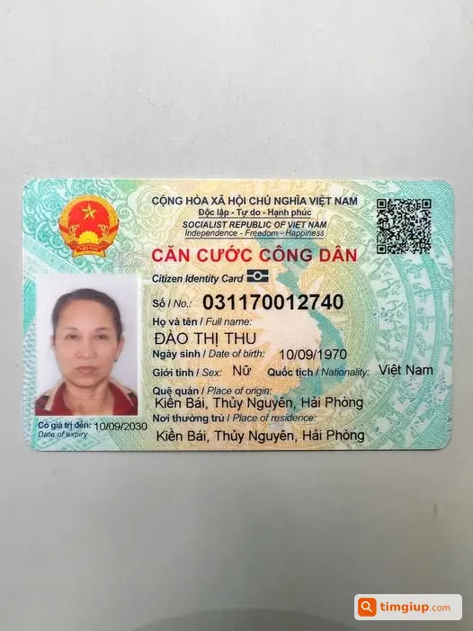 Đánh Rơi CCCD Của Cô Đào Thị Thu Từ Kiền Bái Đến Thiên Hương