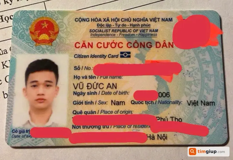 Rơi ví giấy tờ tên Vũ Đức An tại Hà Nội