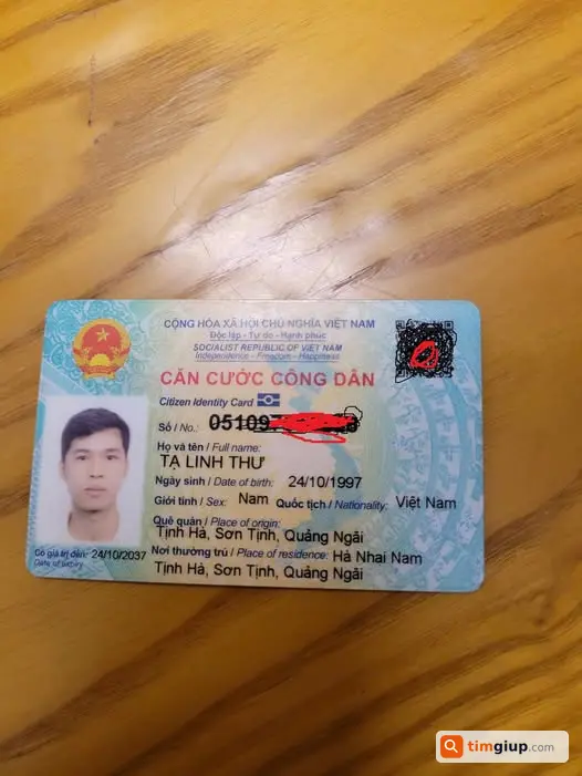 Mất ví đen chứa CCCD, bằng lái tại Điện Biên Phủ Thủ Đức
