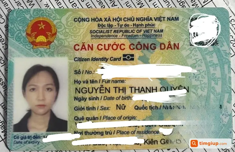 Bóp Cam Cùng CCCD Tên Nguyễn Thị Thanh Quyên Rơi Tại TP HCM