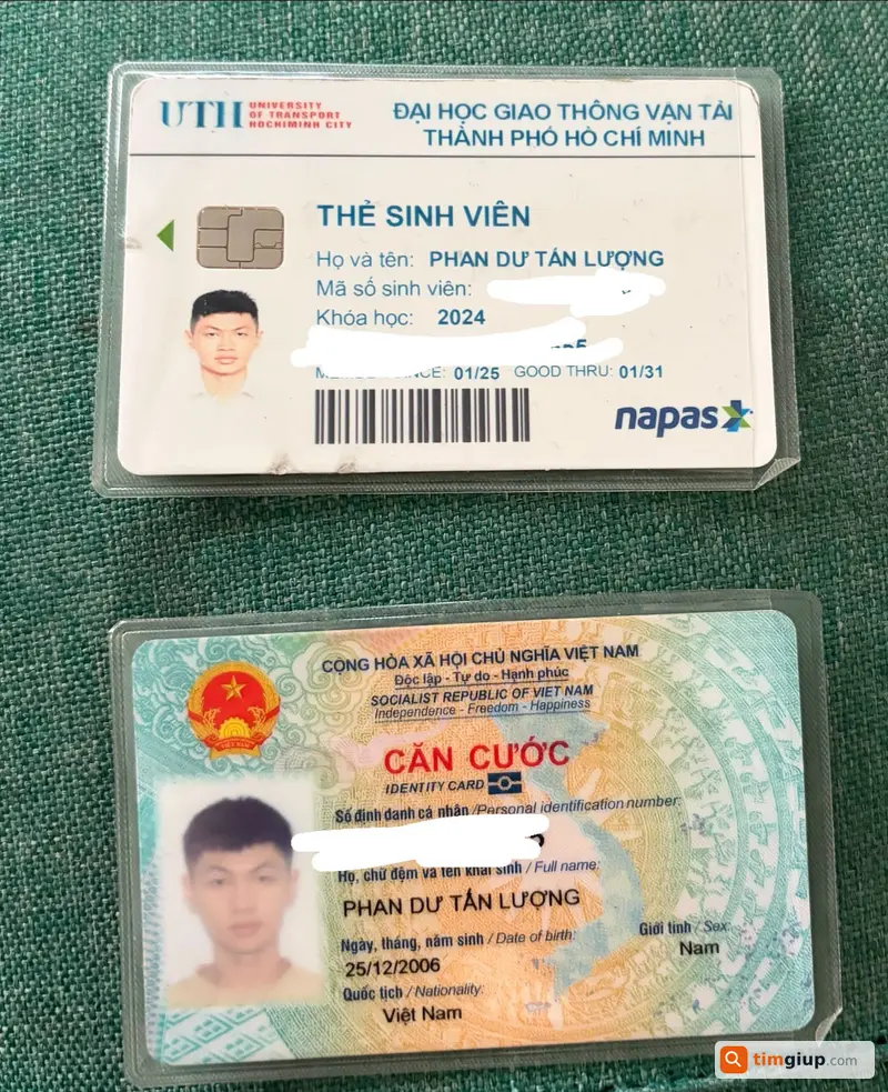 Tìm Ví Tiền Có Giấy Tờ Tên Phan Dư Tấn Lượng Tại Bình Thạnh, TP.HCM