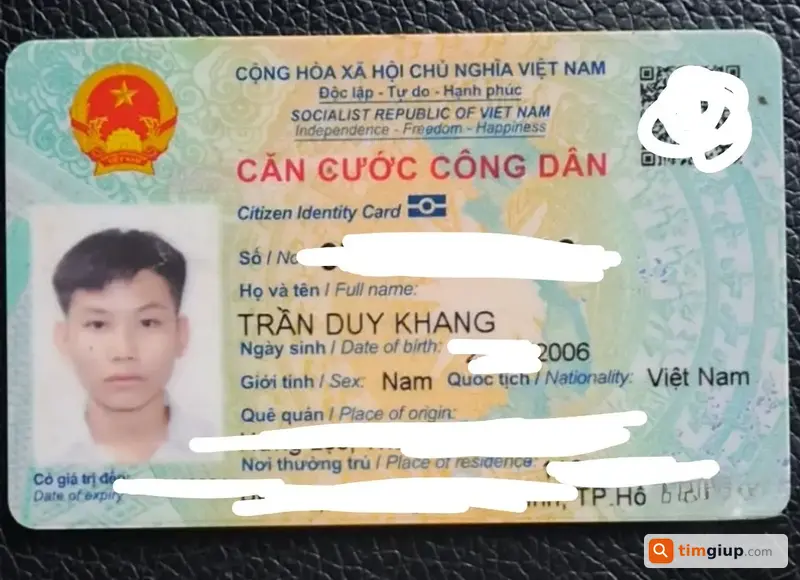 Tìm Ví Chứa CCCD Tên Trần Duy Khang Rơi Tại Quận 1, TP.HCM