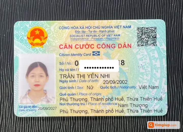 Nhặt Được CCCD Của Bạn Nhi Đánh Rơi, Cần Liên Hệ Nhận Lại