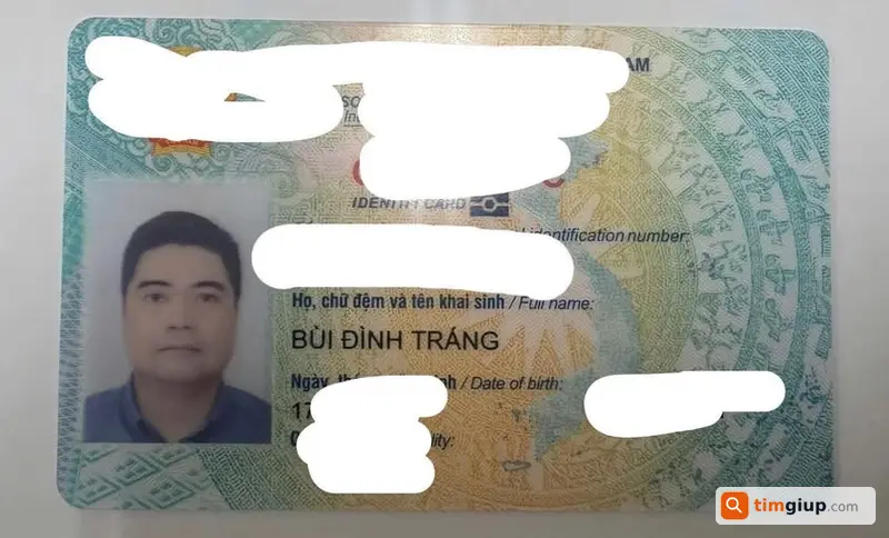 Tìm CCCD, bằng lái xe và thẻ ATM của Bùi Đình Tráng bị mất