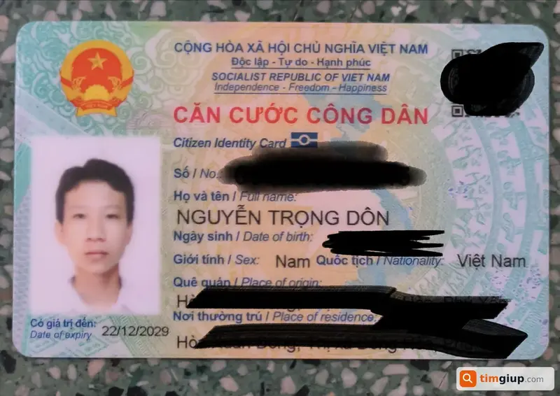 Tìm ví và giấy tờ tùy thân tên Nguyễn Trọng Dôn tại Bình Dương