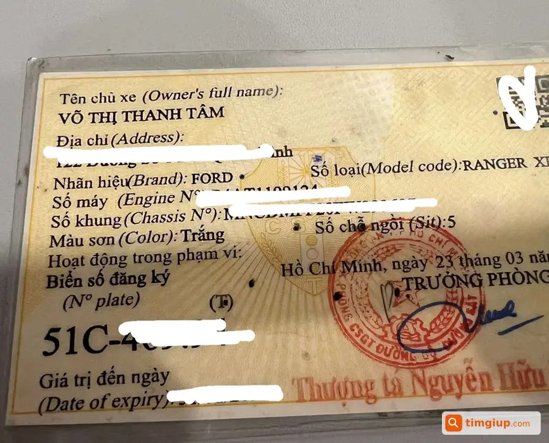 Rơi Bóp Đen Có Bằng Lái Và Cà Vẹt Xe Tại TP.HCM