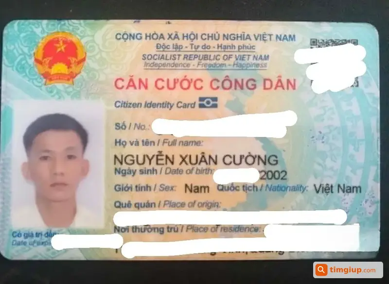 Tìm CCCD Tên Nguyễn Xuân Cường Rơi Tại Huế